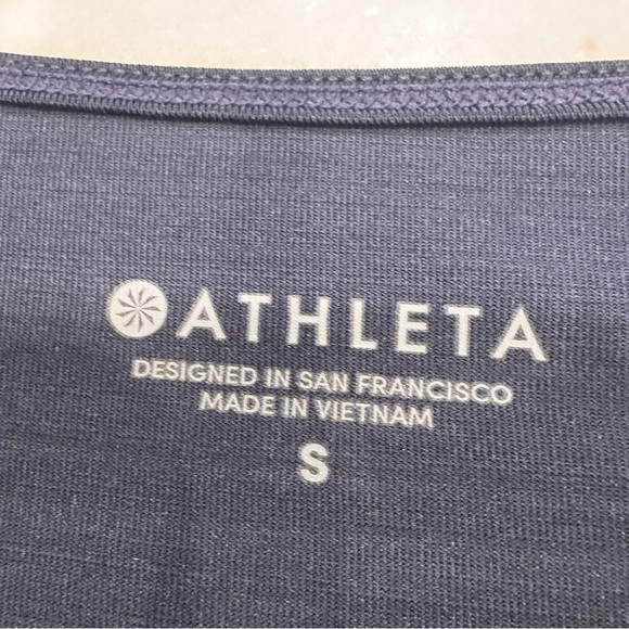 ATHLETA WOMENS BLACK 1/4 ZIP TOP THUMBHOLE RUCHED LONG SLEEVE SIZE S - Picture 5 of 9